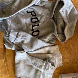 Toddler boys polo hoodie and joggers